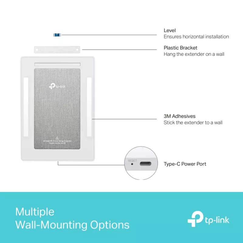 TP-Link Archer AX3000 Dual-Band Wi-Fi 6 Air Range Extender, Network repeater, 2976 Mbit/s, White, Wall, FCC, RoHS, 12 V