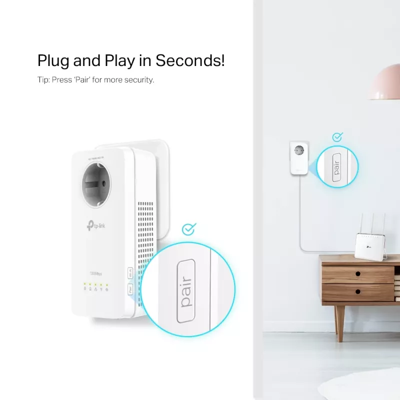 TP-Link TL-WPA1300P KIT 1300 Mbit/s Ethernet LAN Wi-Fi White 2 pc(s)
