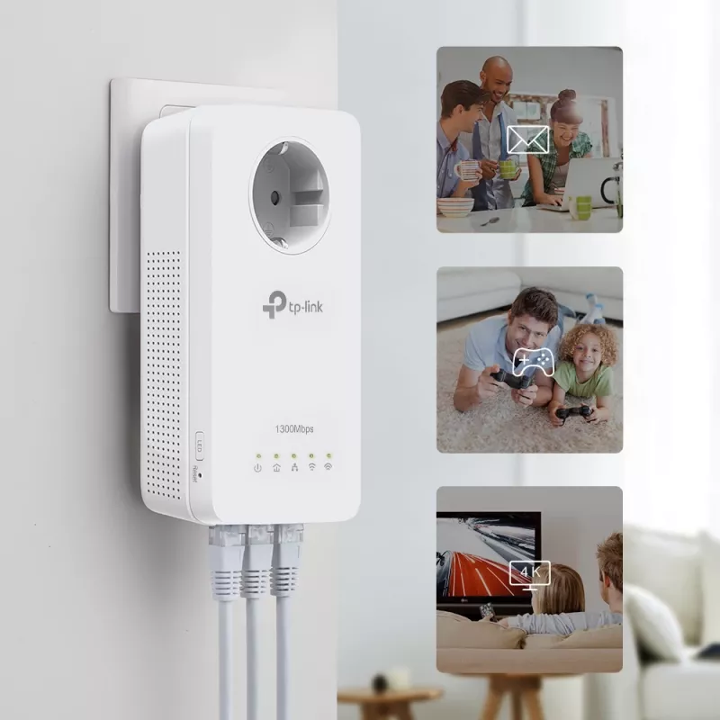 TP-Link TL-WPA1300P KIT 1300 Mbit/s Ethernet LAN Wi-Fi White 2 pc(s)