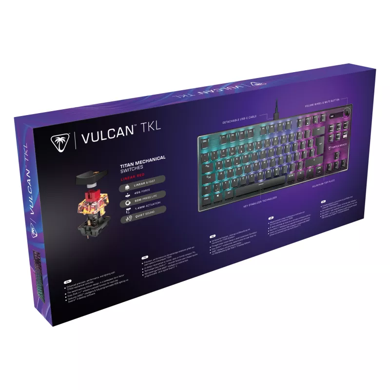 Turtle Beach Vulcan TKL keyboard Gaming USB QWERTZ German Black