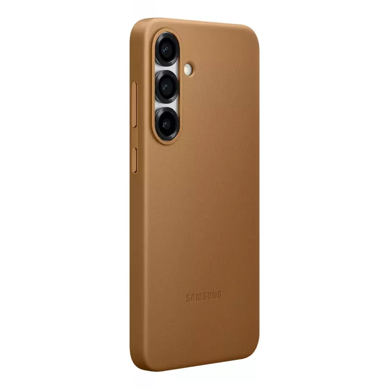 Faux Leather Case Samsung Galaxy S25+ Cover Brown 6.7 inch