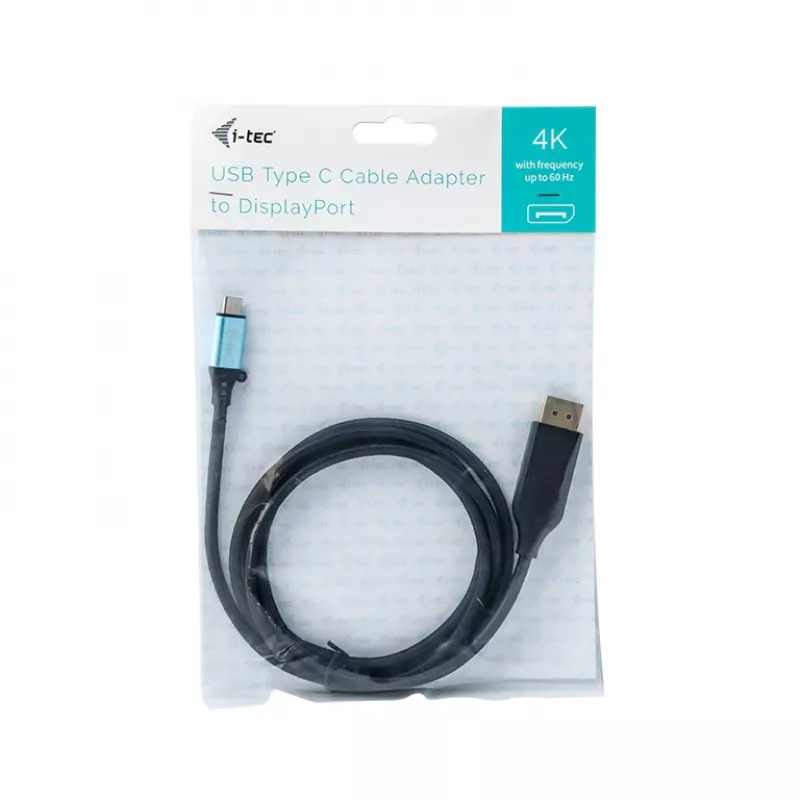 i-tec USB-C DisplayPort Cable Adapter 4K / 60 Hz 200cm, 2 m, USB Type-C, DisplayPort, Male, Male, 3840 x 2160 pixels
