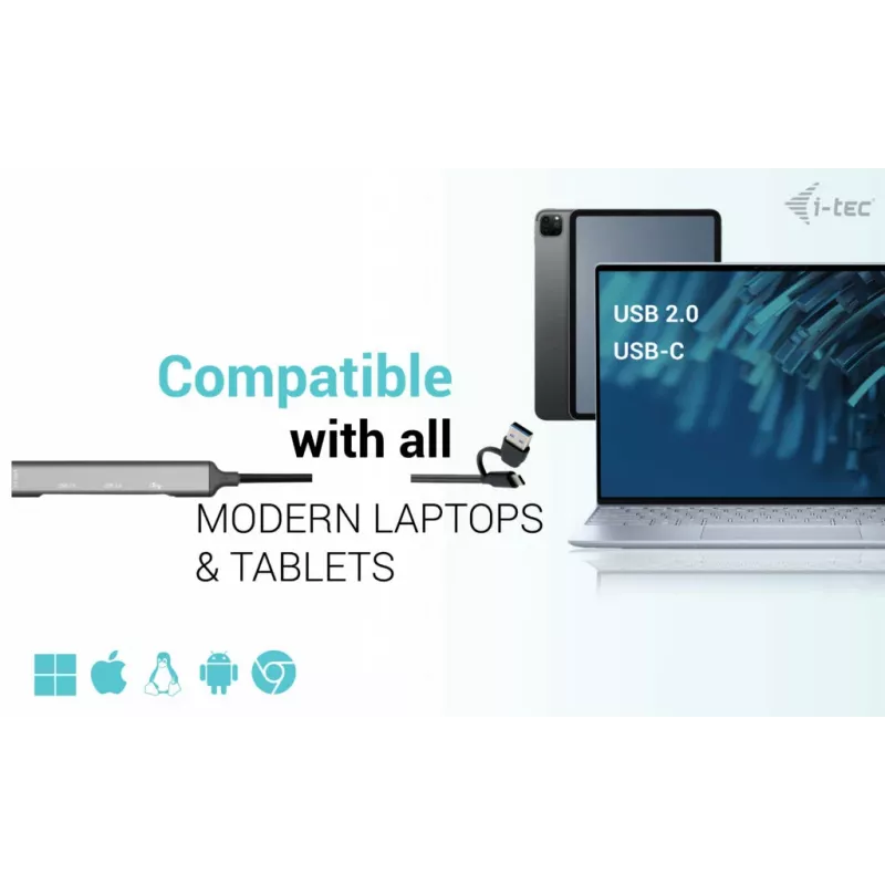 i-tec USB-C/USB-A Metal HUB 1x USB 3.0 + 3x USB 2.0