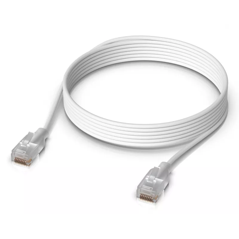 Networking patch cable UBIQUITI UACC-Cable-Patch-EL-3M-W — Cat6, 3 m, 2.5 GbE, PoE++ (4PPoE), white