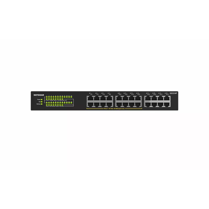 NETGEAR GS324P Unmanaged Gigabit Ethernet (10/100/1000) Power over Ethernet (PoE) 1U Black
