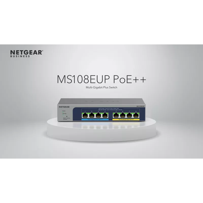 NETGEAR 8-port Ultra60 PoE++ Multi-Gigabit (2.5G) Ethernet Plus Switch Managed L2/L3 2.5G Ethernet (100/1000/2500) Power over Ethernet (PoE) Grey
