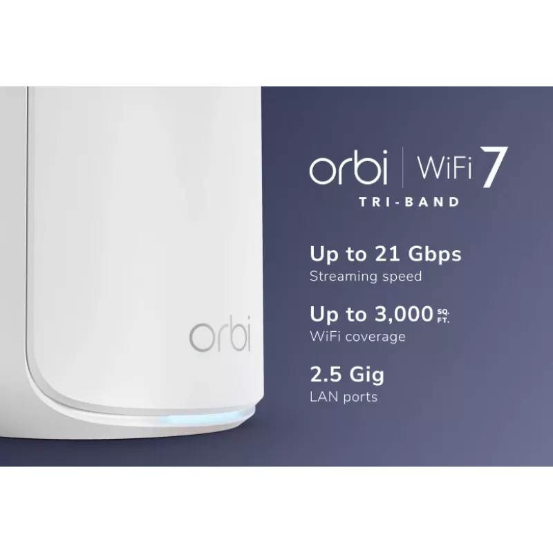 NETGEAR Orbi 870 Tri-band (2.4 GHz / 5 GHz / 6 GHz) Wi-Fi 7 (802.11be) White 4 Internal