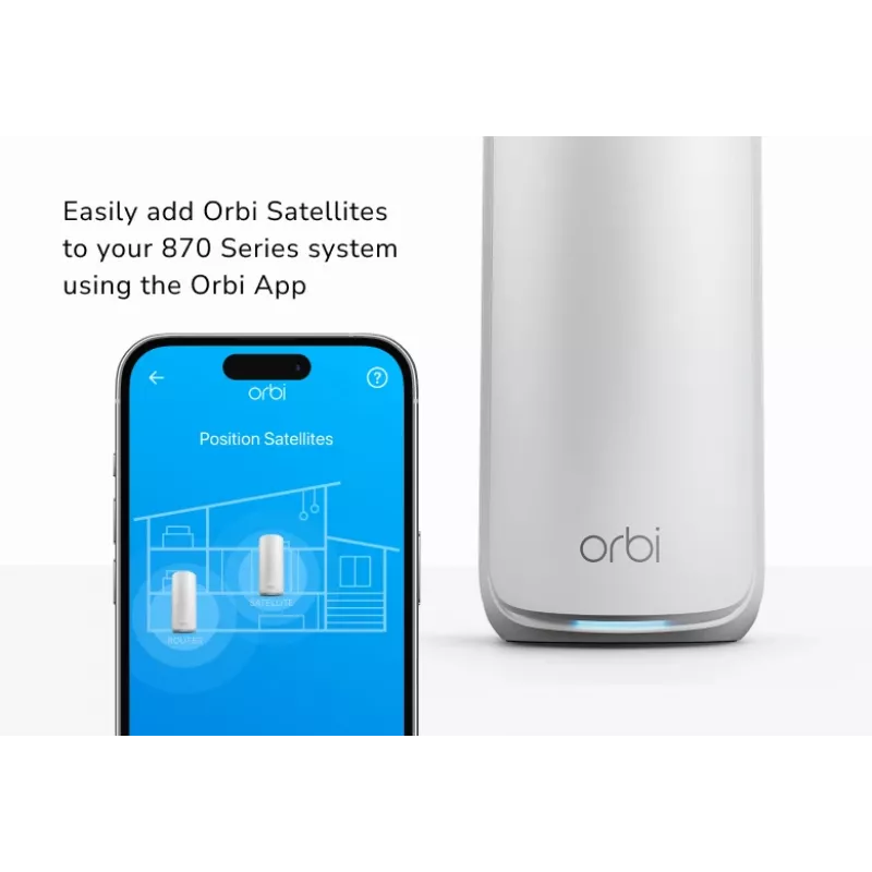 NETGEAR Orbi 870 Tri-band (2.4 GHz / 5 GHz / 6 GHz) Wi-Fi 7 (802.11be) White 4 Internal