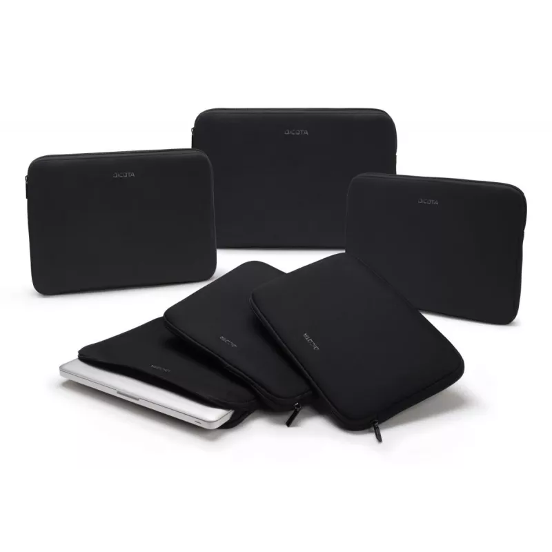 DICOTA Perfect Skin - 12-12.5in Notebook Sleeve - Black / Synthetic Neoprene With 100% Recycled Surface Fabric