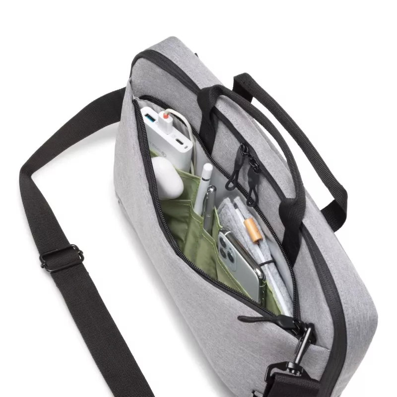 DICOTA Slim Eco Motion - 14-15.6in Notebook Case - Light Grey / 600d Rpe Polyester