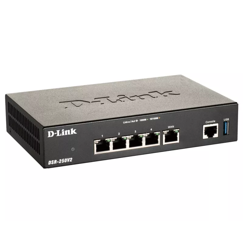 Desktop Router D-Link DSR-250V2 Wireless Gigabit Ethernet Black
