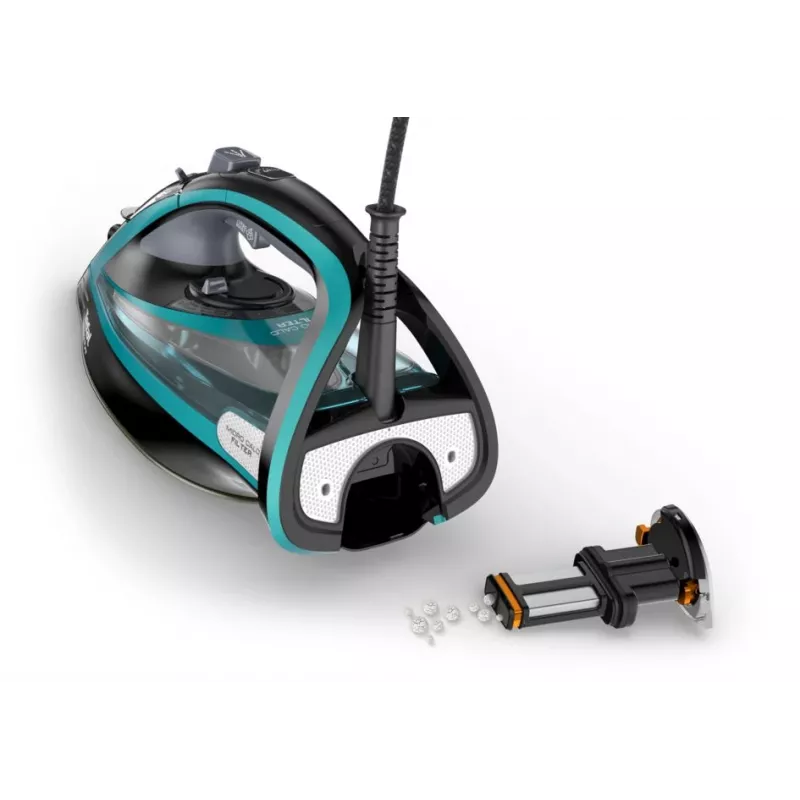 Tefal Ultimate Pure FV9844 Dry & Steam iron Durilium Autoclean soleplate 3200 W Black, Blue