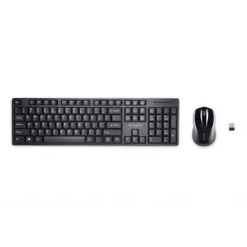 Kensington Pro Fit Wireless Desktop - Germany, Full-size (100%), Wireless, RF Wireless, QWERTZ, Black, Mouse included