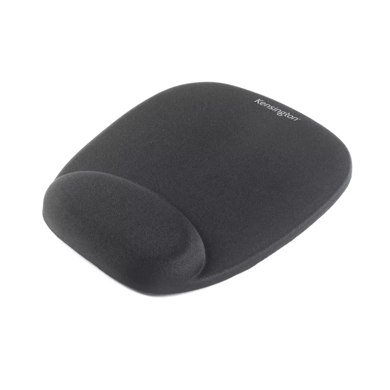 Kensington Foam Mousepad with Integral Wrist Rest Black, Black, Monochromatic, Foam, Wrist rest