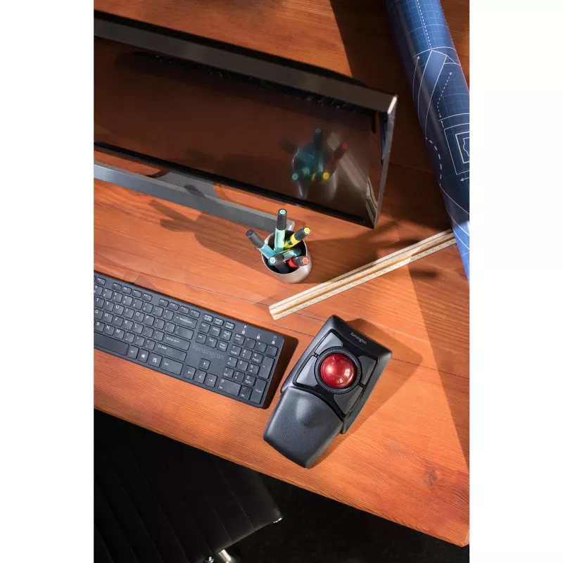 Kensington Expert Mouse Wireless Trackball, Ambidextrous, Optical, RF Wireless + Bluetooth, 400 DPI, Black
