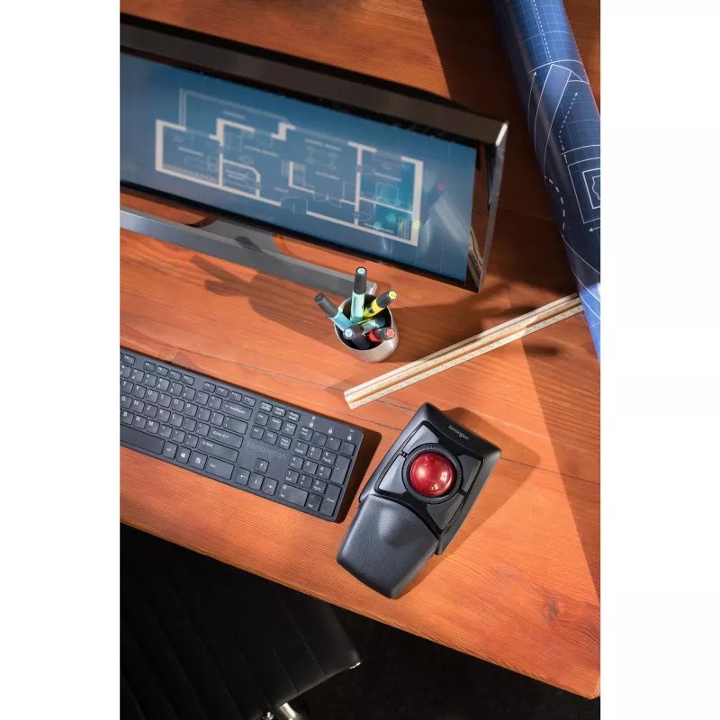 Kensington Expert Mouse Wireless Trackball, Ambidextrous, Optical, RF Wireless + Bluetooth, 400 DPI, Black