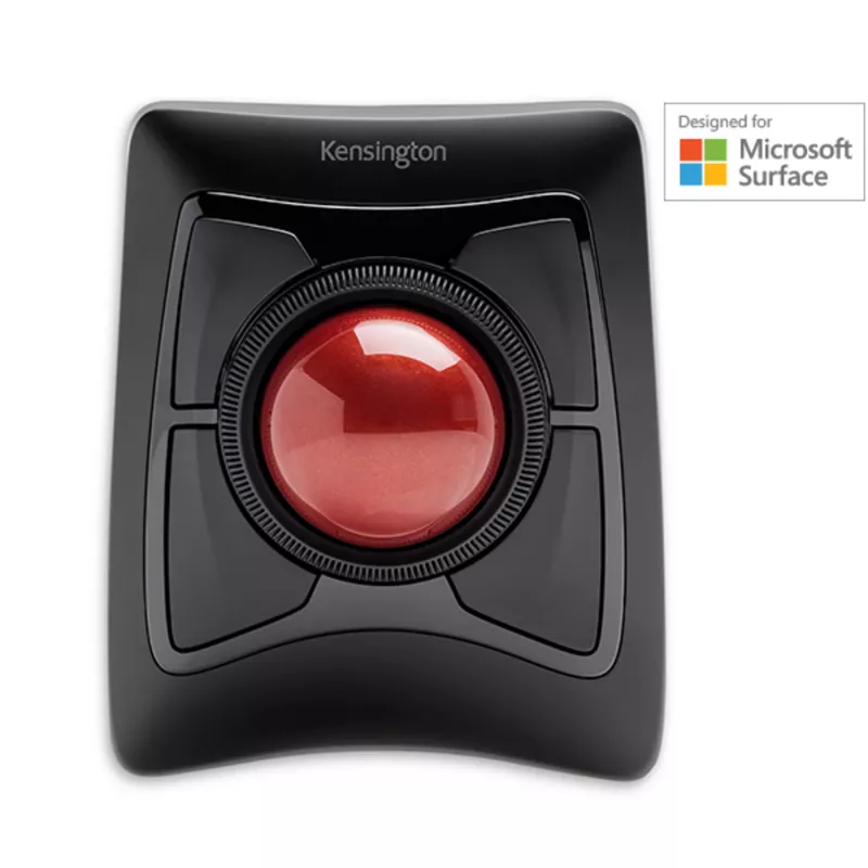Kensington Expert Mouse Wireless Trackball, Ambidextrous, Optical, RF Wireless + Bluetooth, 400 DPI, Black