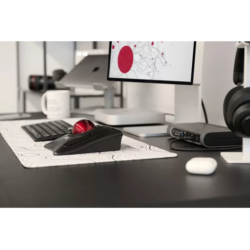 Kensington Expert Mouse Wireless Trackball, Ambidextrous, Optical, RF Wireless + Bluetooth, 400 DPI, Black