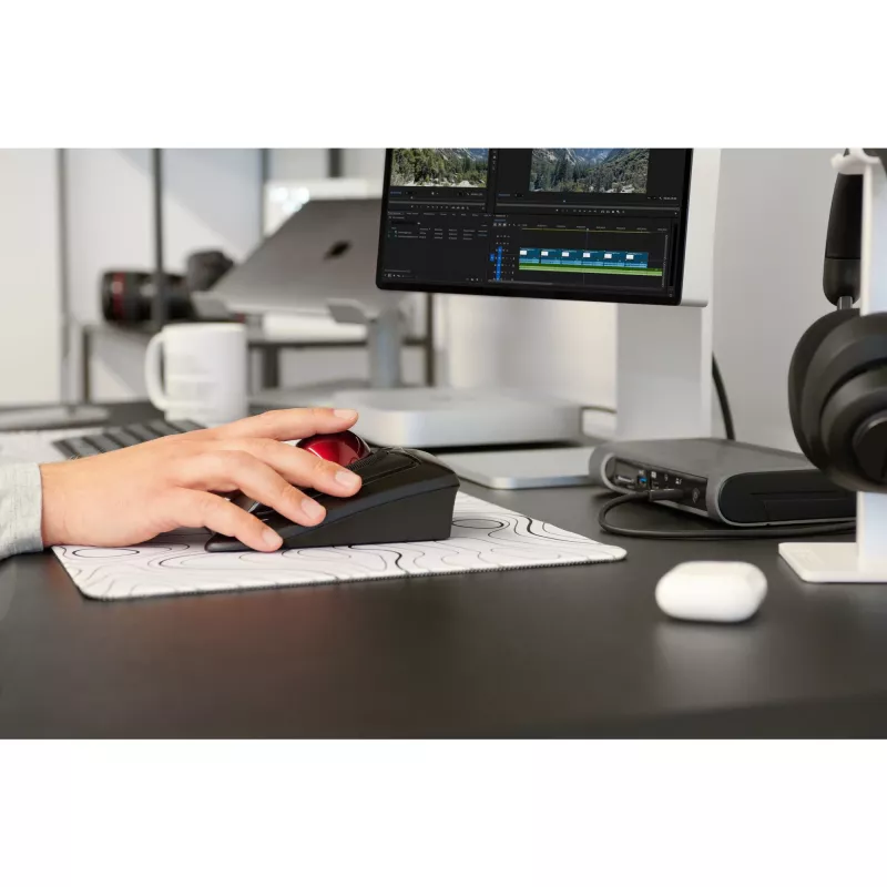 Kensington Expert Mouse Wireless Trackball, Ambidextrous, Optical, RF Wireless + Bluetooth, 400 DPI, Black