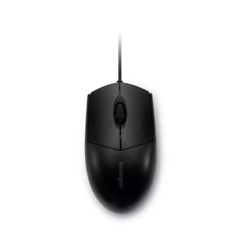 Kensington Pro Fit Wired Washable Mouse, Ambidextrous, Optical, USB, 1600 DPI, Black