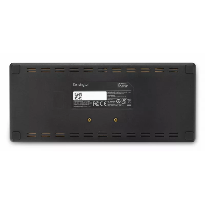 Kensington SD4781P EQ USB-C & USB-A Dual 4K Docking Station, Wired, USB 3.2 Gen 2 (3.1 Gen 2) Type-C, 100 W, 3.5 mm, 10,100,1000 Mbit/s, Black