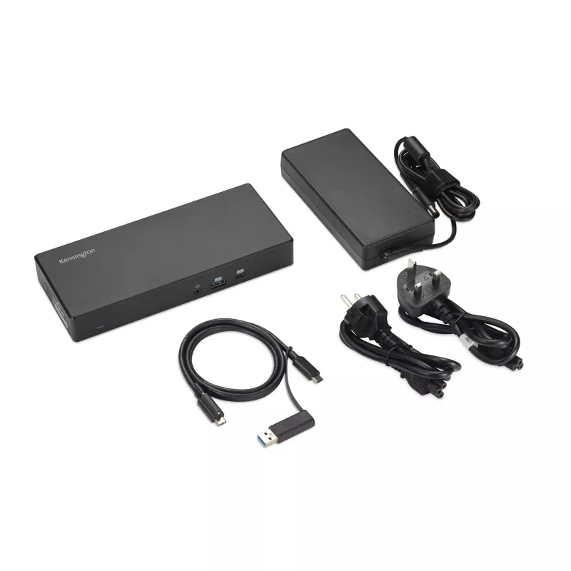 Kensington SD4781P EQ USB-C & USB-A Dual 4K Docking Station, Wired, USB 3.2 Gen 2 (3.1 Gen 2) Type-C, 100 W, 3.5 mm, 10,100,1000 Mbit/s, Black