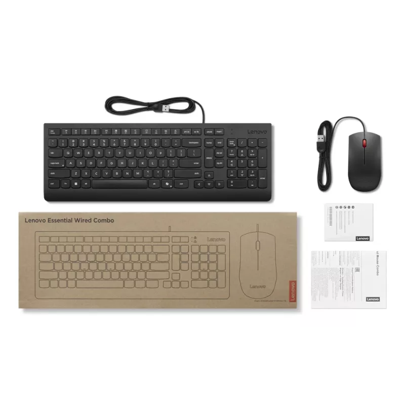 Lenovo 4X31R64414 keyboard Mouse included Universal USB German Black