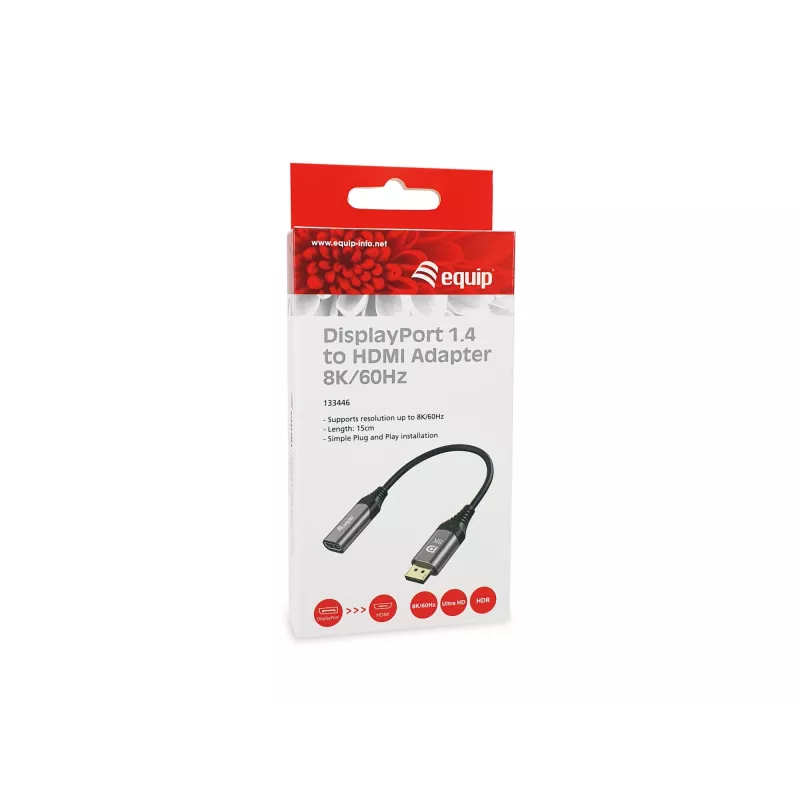Equip DisplayPort 1.4 to HDMI Adapter 8K 60Hz 0.15m