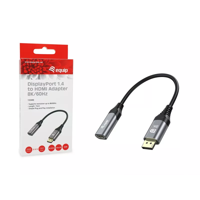 Equip DisplayPort 1.4 to HDMI Adapter 8K 60Hz 0.15m
