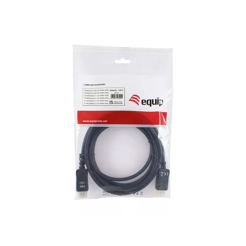 Equip DisplayPort 2.1 Cable, 3.0m, 16K/60Hz, 40Gbps