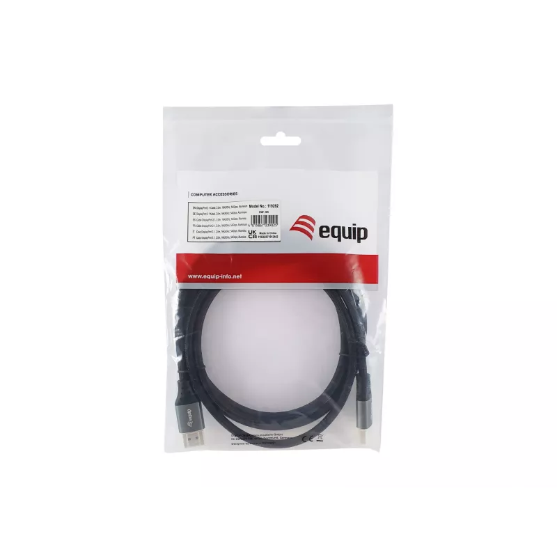 Equip DisplayPort 2.1 Premium Cable, 2.0m, 16K/60Hz, 54Gbps