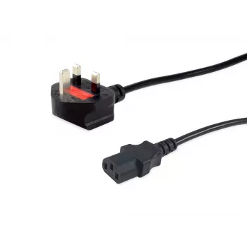 Equip UK Power Cord, C13 to BS1363, 7.5m, 10A Fuse, IEC C13, BS 1363, H05VVH2-F, 250 V, 10 A