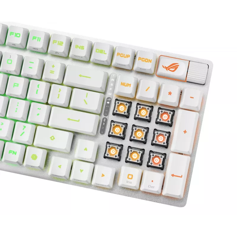 ASUS ROG Strix Scope II 96 RX Wireless keyboard Gaming USB + RF Wireless + Bluetooth White