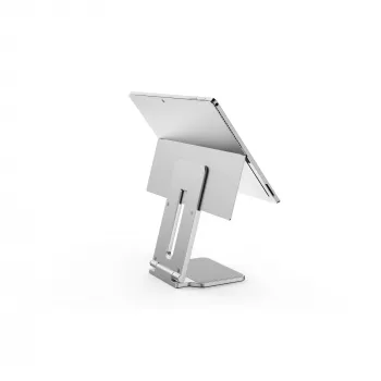 Kensington Elevated Stand for Surface, Platinum, Aluminium, Rubber, Thermoplastic polyurethane (TPU), Zinc, 126.4 mm, 139.3 mm, 193 mm, 612 g