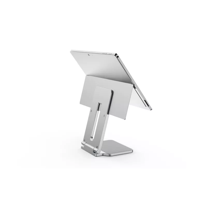 Kensington Elevated Stand for Surface, Platinum, Aluminium, Rubber, Thermoplastic polyurethane (TPU), Zinc, 126.4 mm, 139.3 mm, 193 mm, 612 g