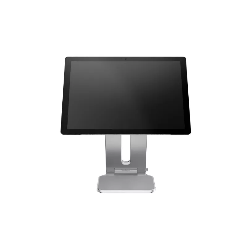 Kensington Elevated Stand for Surface, Platinum, Aluminium, Rubber, Thermoplastic polyurethane (TPU), Zinc, 126.4 mm, 139.3 mm, 193 mm, 612 g