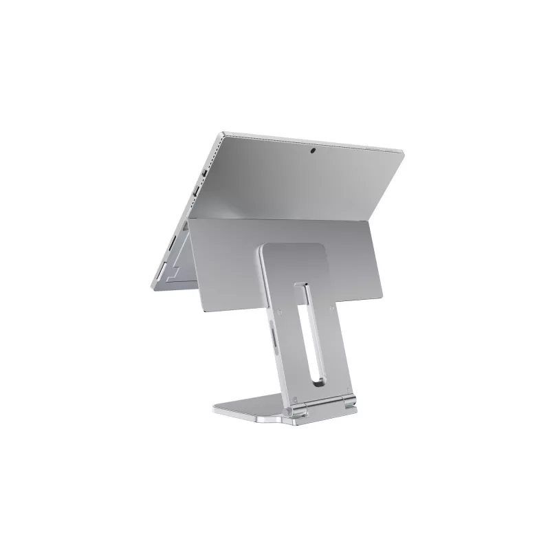 Kensington Elevated Stand for Surface, Platinum, Aluminium, Rubber, Thermoplastic polyurethane (TPU), Zinc, 126.4 mm, 139.3 mm, 193 mm, 612 g