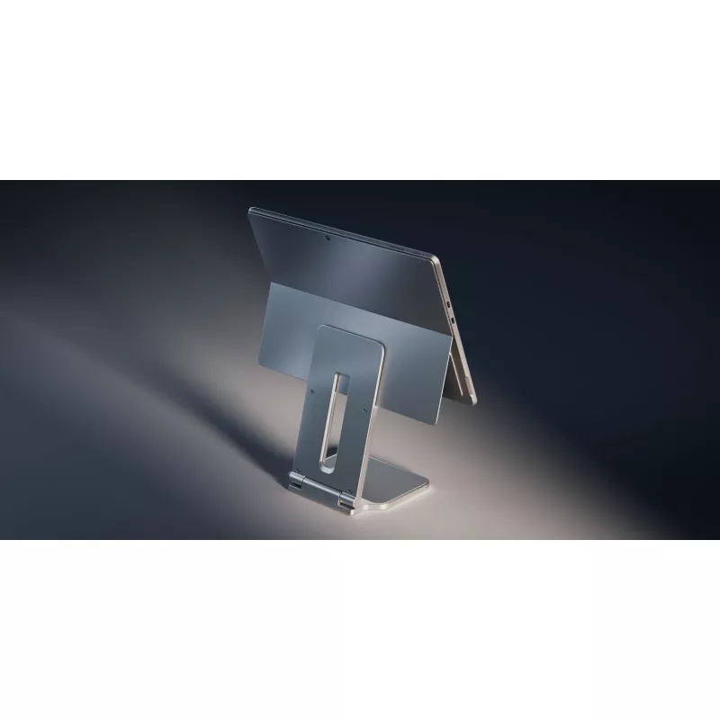 Kensington Elevated Stand for Surface, Platinum, Aluminium, Rubber, Thermoplastic polyurethane (TPU), Zinc, 126.4 mm, 139.3 mm, 193 mm, 612 g