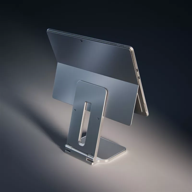 Kensington Elevated Stand for Surface, Platinum, Aluminium, Rubber, Thermoplastic polyurethane (TPU), Zinc, 126.4 mm, 139.3 mm, 193 mm, 612 g