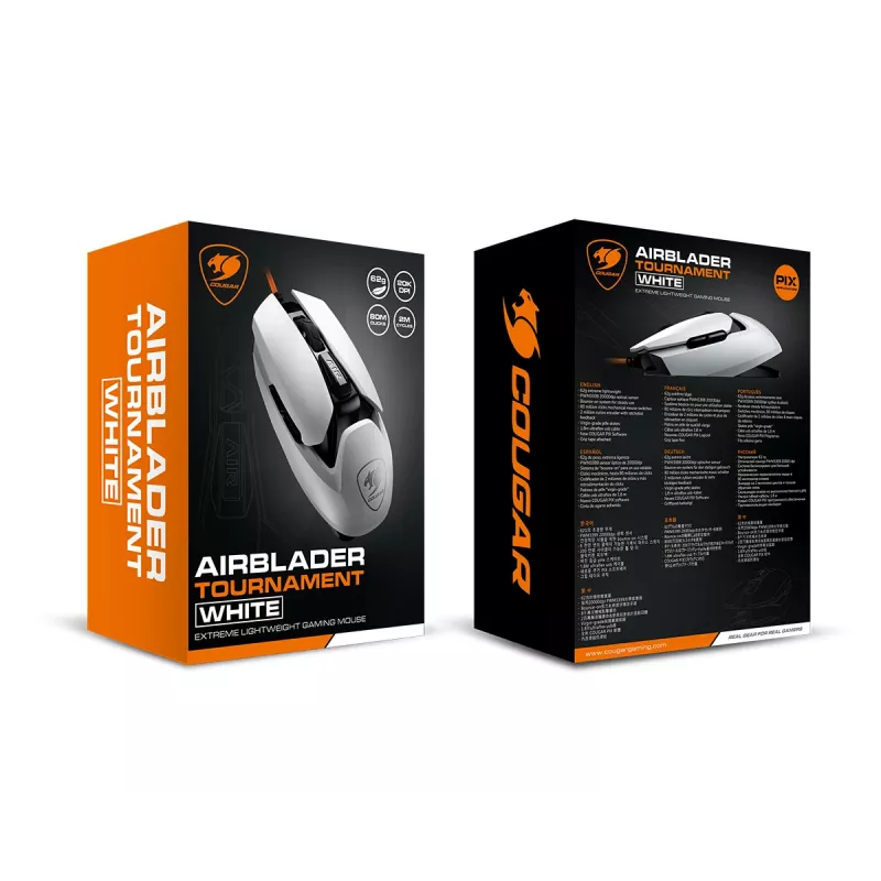 COUGAR Gaming Mouse AirBlader Tournament, Wired, White