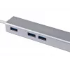 Equip USB-C to 3-port USB 3.0 Hubs with Gigabit adapter, USB 3.2 Gen 1 (3.1 Gen 1) Type-C, Silver, USB 3.2 Gen 1 (3.1 Gen 1) Type-A, WLAN, Aluminium, 22 mm, 15 mm