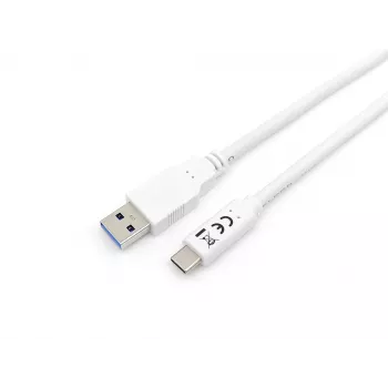 Equip USB 3.2 Gen 1 Type-C to A Cable, M/M, 1 m, 1 m, USB A, USB C, USB 3.2 Gen 1 (3.1 Gen 1), 5 Gbit/s, White