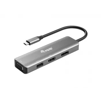 Equip USB-C to HDMI/DisplayPort/VGA /USB Adapter, USB Type-C, HDMI output, DisplayPort output, VGA (D-Sub) output, 3840 x 2160 pixels
