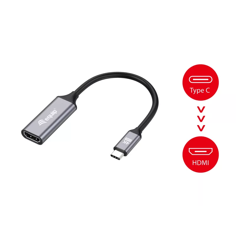 Equip USB-C to HDMI 2.0 Adapter, 4K/60Hz, 0.15 m, USB Type-C, HDMI, Male, Female, Straight