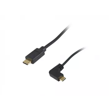 Equip USB 2.0 C to C 90° Angled Coiled Cable M/M 1 m Black