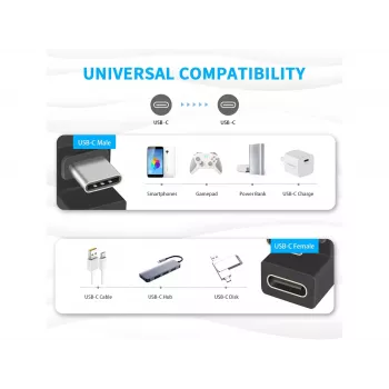 USB-C U Plug Adapter Equip 133476 10Gbps PD 100W 2-Pack