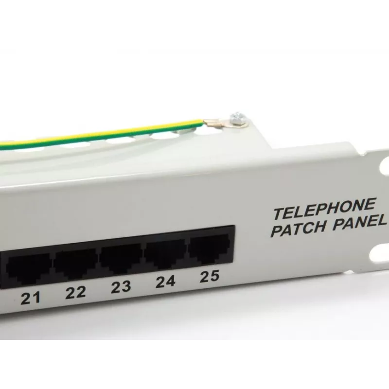 Equip 25-Port Cat.3 RJ45 ISDN Patch Panel, Light Grey