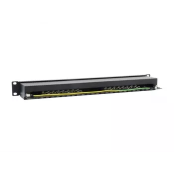 Equip 16-Port Cat.6 Shielded Patch Panel, Black, 10/100/1000Base-T(X), Gigabit Ethernet, 1000 Mbit/s, RJ-45, Cat6, Rack mounting