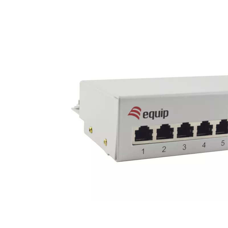 Equip 12-Port Cat.6 Desktop Patch Panel, Light Grey, 10/100/1000Base-T(X), Gigabit Ethernet, 1000 Mbit/s, RJ-45, Cat6, 1U
