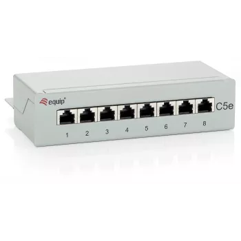 Equip 8-Port Cat.5e Desktop Patch Panel, Light Grey, RJ-45, Gold, Cat5e, Grey, ANSI/TIA/EIA 568, -40 - 80 °C